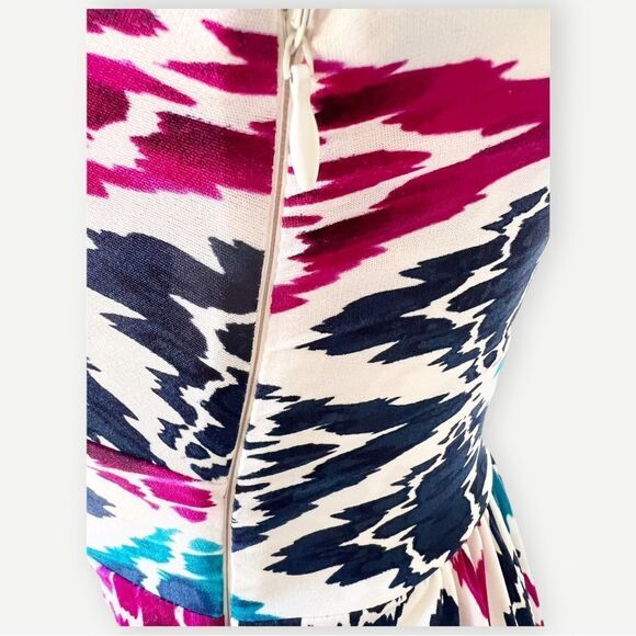 Ann Taylor Petites Strapless Multicolor Abstract Print Flowy Maxi Dress. XXSP. - Picture 5 of 11